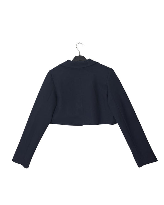 Sacou Cropped Bleumarin cu Tiv Nefinisat